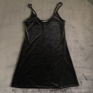 Simple black velvet brandy dress